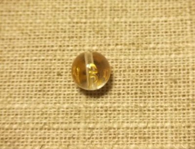 画像1: ★粒売り★水晶★六字真言★金色彫刻★12ｍｍ