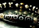 画像: ★二十一眼天珠★ブラックタイガーアイ★梵字★豪華ロンデル★12mm