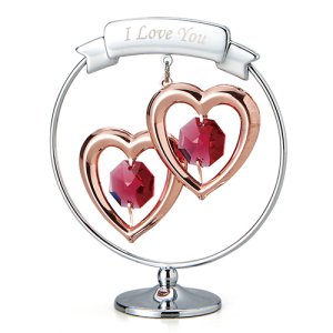 画像: ★スワロフスキー・クリスタル★オブジェ★ツインハート★インテリアグッズ★インテリア雑貨★置物★ハート★ブライダル