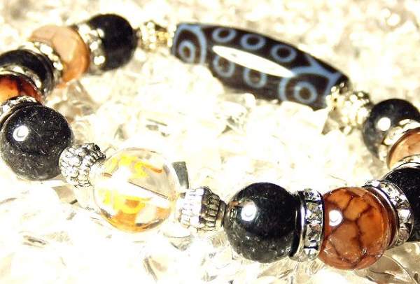 画像: ★二十一眼天珠×ブラックルチル！！極み！！！チベット天珠　ブレス！！