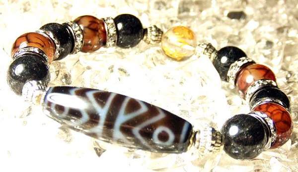 画像: ★金剛虎牙六眼天珠×ブラックルチルクォーツ！！超濃密！！！