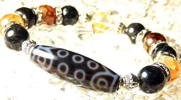 画像: ★二十一眼天珠×ブラックルチル！！極み！！！チベット天珠　ブレス！！