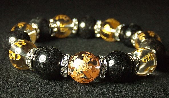 画像: ★超豪華！！梵字×六字真言×四神相応×ブラックルチル！！14ｍｍ！！