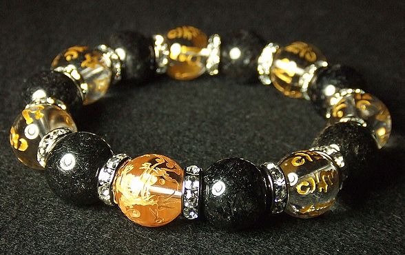 画像: ★超豪華！！梵字×六字真言×四神相応×ブラックルチル！！14ｍｍ！！