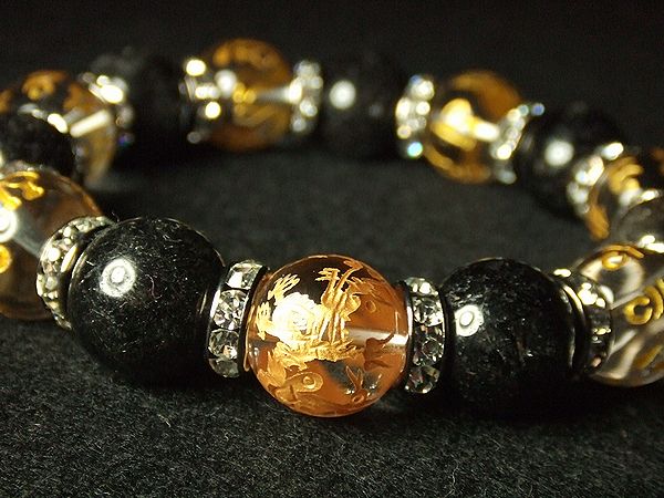 画像1: ★超豪華！！梵字×六字真言×四神相応×ブラックルチル！！14ｍｍ！！