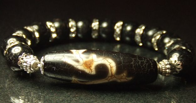 画像: ★極上★超豪華★チベット天珠★龍神天珠×ブラックルチルクォーツ！！