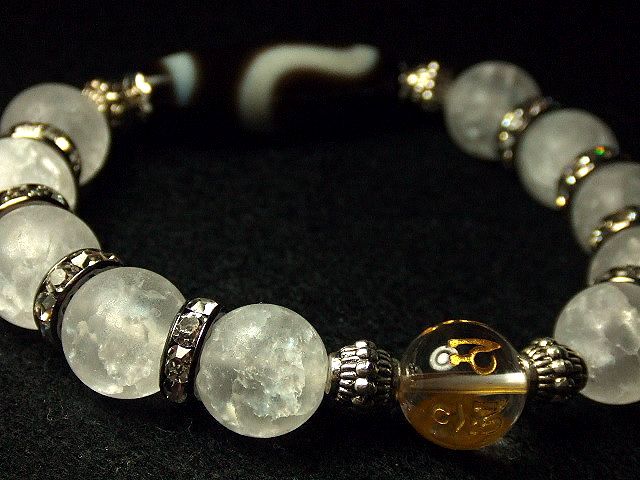 画像: ★大人気★金運アップ★白蛇天珠×観音菩薩！！フロストクラッククリスタル！！ユニークデザイン！！