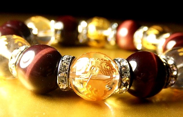 画像: 四神獣×六字真言×梵字オールスター×最上級レッドタイガーアイ！！！  パワーストーン　ブレスレット！！