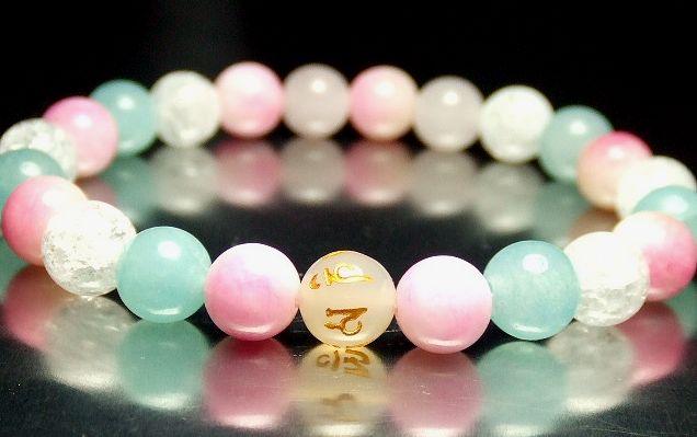 画像2: ★おだやか★のんびりブレス★アクアマリン★ジェード★六字真言入り