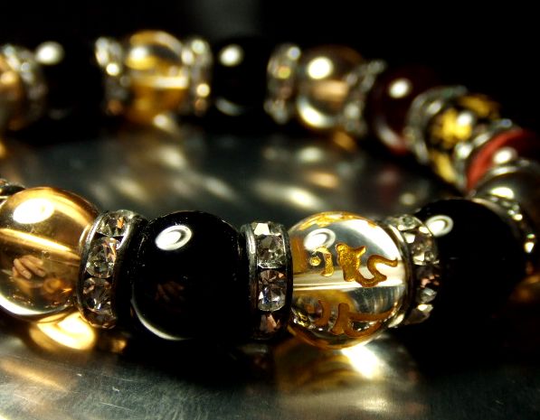 画像: ★最上級★レッドタイガーアイ★ゴールデンオーラ★梵字★六字真言★12ｍｍ