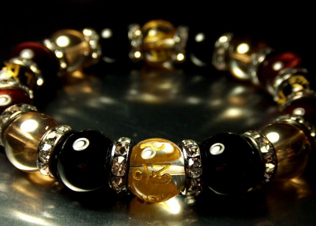 画像: ★最上級★レッドタイガーアイ★ゴールデンオーラ★梵字★六字真言★12ｍｍ