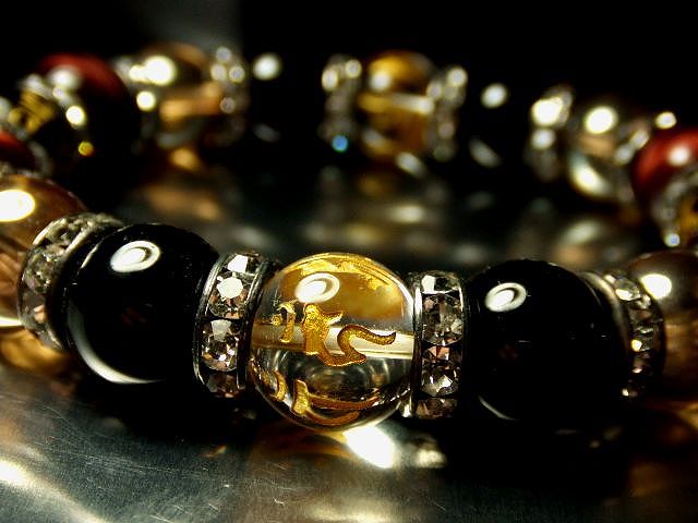 画像1: ★最上級★レッドタイガーアイ★ゴールデンオーラ★梵字★六字真言★12ｍｍ