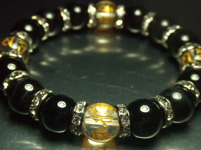 画像5: ★最上級★ブラックタイガーアイ★梵字×六字真言★オニキス★12ｍｍ