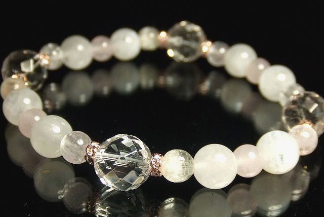 画像4: ★ムーンストーン★クンツァイト★ローズクォーツ★ヒマラヤ水晶★パワーストーン　ブレスレット