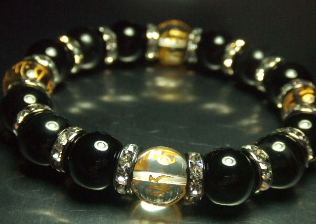 画像4: ★最上級★ブラックタイガーアイ★梵字×六字真言★オニキス★12ｍｍ