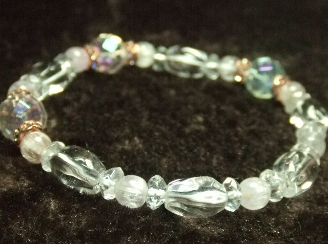画像3: ★クンツァイト★アクアクリスタル★水晶タンブルカット★上品なブレスレット