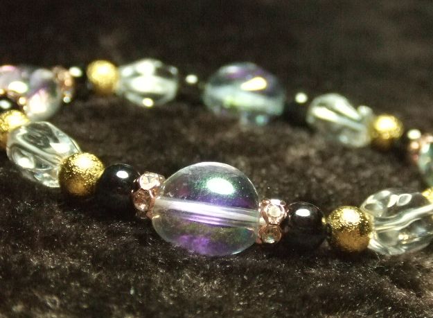 画像1: ★ラベンダーフラッシュ★スギライト★水晶タンブルカット★金のスターダスト！！