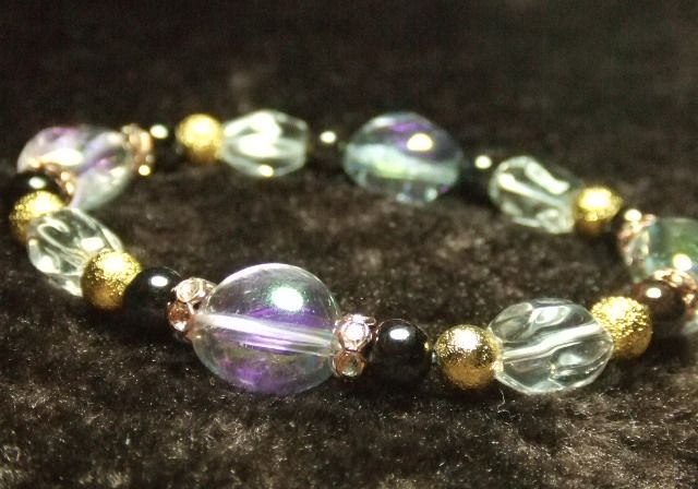 画像: ★ラベンダーフラッシュ★スギライト★水晶タンブルカット★金のスターダスト！！