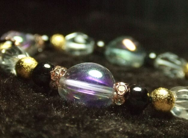 画像: ★ラベンダーフラッシュ★スギライト★水晶タンブルカット★金のスターダスト！！