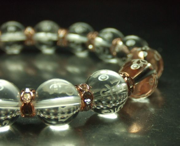 画像5: ★観音菩薩！六字真言入り！清らか水晶ブレス！！ロンデル入り！！10ｍｍ