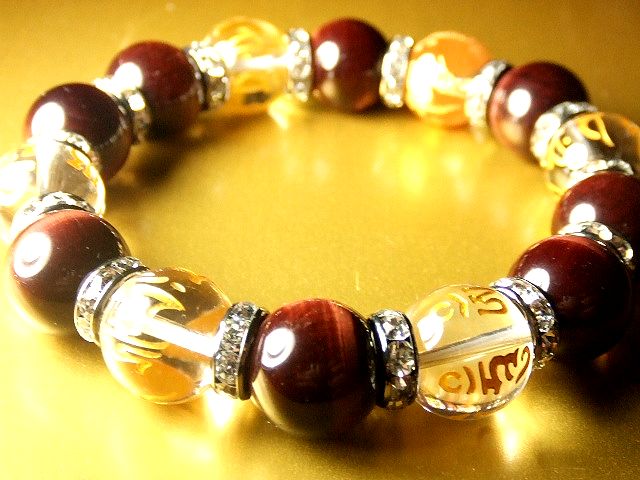 画像4: 四神獣×六字真言×梵字オールスター×最上級レッドタイガーアイ！！！  パワーストーン　ブレスレット！！