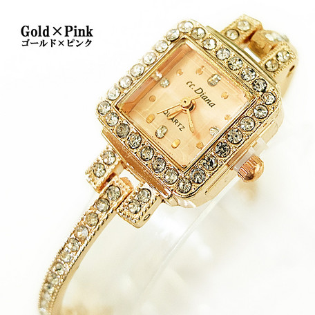 画像2: ★デザイン・ウォッチ★レディース・ウォッチ（ゴールド×ピンク）